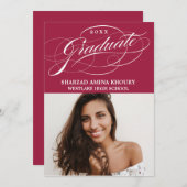 STIJLVOL ELEGANT SCRIPT 2 AFSTUDEREN FEESTUITNODIG KAART (Voorkant / Achterkant)