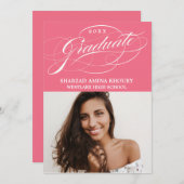 STIJLVOL ELEGANT SCRIPT 2 AFSTUDEREN FEESTUITNODIG KAART (Voorkant / Achterkant)