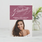 STIJLVOL ELEGANT SCRIPT 2 AFSTUDEREN FEESTUITNODIG KAART (Staand voorkant)