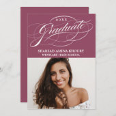 STIJLVOL ELEGANT SCRIPT 2 AFSTUDEREN FEESTUITNODIG KAART (Voorkant / Achterkant)