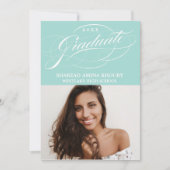 STIJLVOL ELEGANT SCRIPT 2 AFSTUDEREN FEESTUITNODIG KAART (Voorkant)