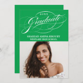 STIJLVOL ELEGANT SCRIPT 2 AFSTUDEREN FEESTUITNODIG KAART (Voorkant / Achterkant)