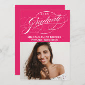 STIJLVOL ELEGANT SCRIPT 2 AFSTUDEREN FEESTUITNODIG KAART (Voorkant / Achterkant)