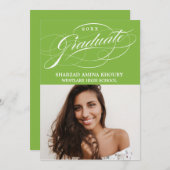 STIJLVOL ELEGANT SCRIPT 2 AFSTUDEREN FEESTUITNODIG KAART (Voorkant / Achterkant)