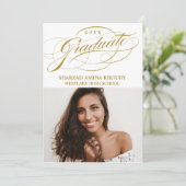 STIJLVOL ELEGANT SCRIPT 2 AFSTUDEREN FEESTUITNODIG KAART (Staand voorkant)