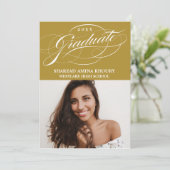 STIJLVOL ELEGANT SCRIPT 2 AFSTUDEREN FEESTUITNODIG KAART (Staand voorkant)