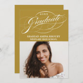 STIJLVOL ELEGANT SCRIPT 2 AFSTUDEREN FEESTUITNODIG KAART (Voorkant / Achterkant)