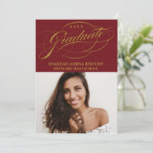 STIJLVOL ELEGANT SCRIPT 2 AFSTUDEREN FEESTUITNODIG KAART (Staand voorkant)