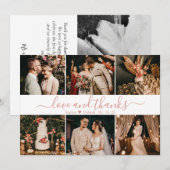 Stijlvol Elegant Script 6 Foto Collage Wedding Bedankkaart (Voorkant / Achterkant)