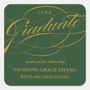 STIJLVOL ELEGANT SCRIPT AFSTUDEREN DANK U STICKER