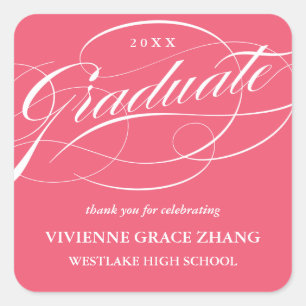 STIJLVOL ELEGANT SCRIPT AFSTUDEREN DANK U STICKER
