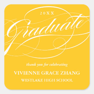 STIJLVOL ELEGANT SCRIPT AFSTUDEREN DANK U STICKER