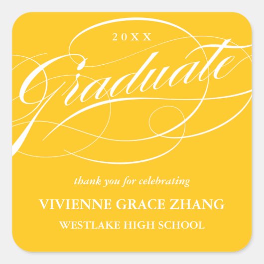 STIJLVOL ELEGANT SCRIPT AFSTUDEREN DANK U STICKER (Voorkant)