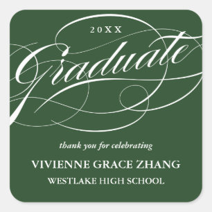 STIJLVOL ELEGANT SCRIPT AFSTUDEREN DANK U STICKER