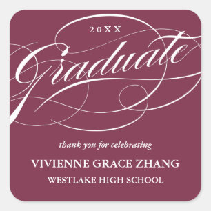 STIJLVOL ELEGANT SCRIPT AFSTUDEREN DANK U STICKER