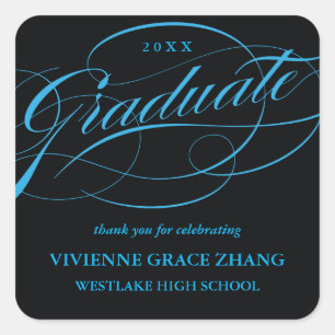 STIJLVOL ELEGANT SCRIPT AFSTUDEREN DANK U STICKER
