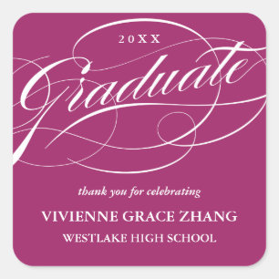STIJLVOL ELEGANT SCRIPT AFSTUDEREN DANK U STICKER