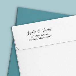 Stijlvol Elegant Script Couple Name Return Address Zelfinktende Stempel