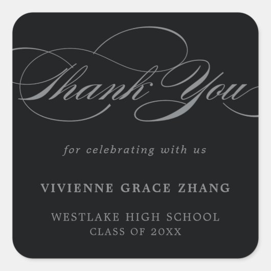 STIJLVOL ELEGANT SCRIPT DANK U STICKER (Voorkant)