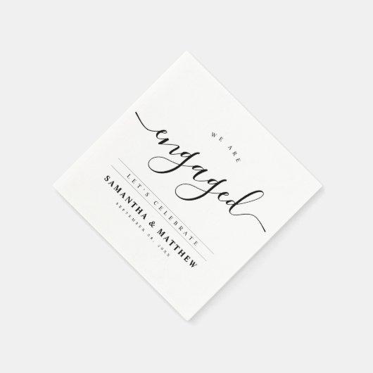 Stijlvol Elegant Script Engagement Party Servet (Hoek)