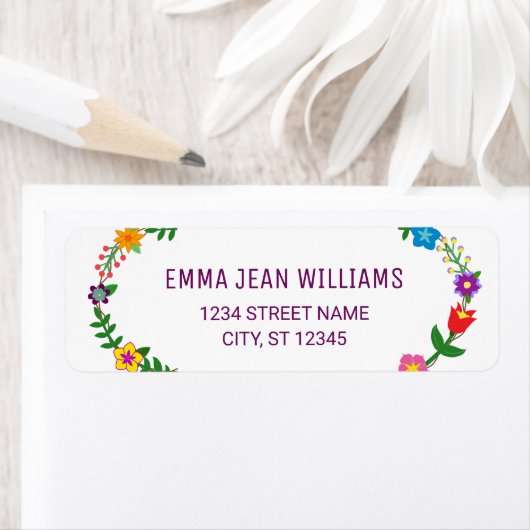 Stijlvol elegant Script Flowers Floral modern Labe Etiket (Insitu)