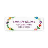 Stijlvol elegant Script Flowers Floral modern Labe Etiket (Voorkant)