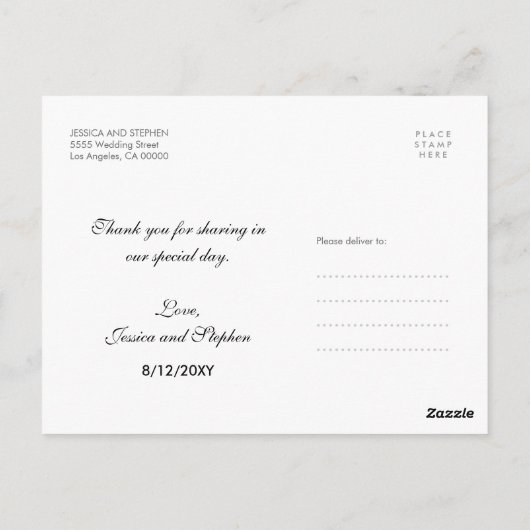 Stijlvol Elegant Script Modern Love Bedankt Briefk Briefkaart (Achterkant)