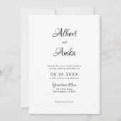 Stijlvol Elegant Script Photo Wedding Kaart (Voorkant)