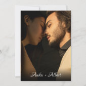 Stijlvol Elegant Script Photo Wedding Kaart (Achterkant)