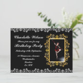 Stijlvol Elegant Silver & Gold Embellish Birthday Kaart (Staand voorkant)