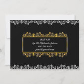 Stijlvol Elegant Silver & Gold Embellish Birthday Kaart (Achterkant)