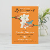 Stijlvol Elegant Sinaasappel Retro Lily Floral Kaart (Staand voorkant)