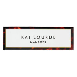 Stijlvol Elegant Tortoiseshel-naamlabel Naambadge