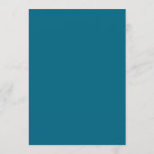 Stijlvol Elegant Turquoise Blauw Bruiloft Menu (Achterkant)