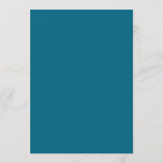 Stijlvol Elegant Turquoise Blauw Bruiloft Menu (Achterkant)