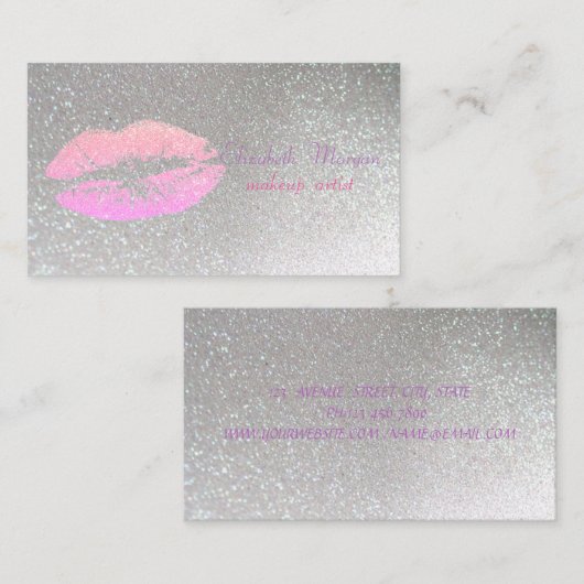 Stijlvol elegant, voorlopig — lippenapparaat visitekaartje (Voorkant / Achterkant)