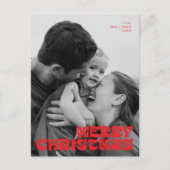 Stijlvol Elegant, Vrolijk Kerstfeest Familie Foto  Briefkaart (Voorkant)