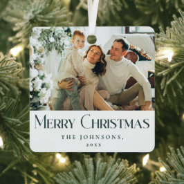 Stijlvol Elegant Vrolijk Kerstfeest Familie Foto G Metalen Ornament