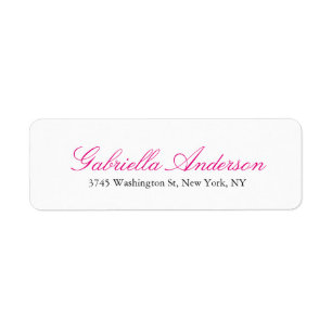 Stijlvol Elegant Vrouwelijk Roze Modern Wit Etiket