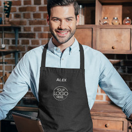 Stijlvol Elegant Zwart Bedrijf Logo Protective Schort