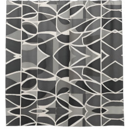 Stijlvol Elegant Zwart Wit geometrisch patroon Douchegordijn