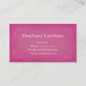  stijlvol elegante roze Visitekaartjes (Achterkant)