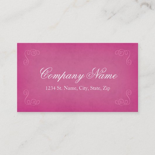  stijlvol elegante roze Visitekaartjes (Voorkant)