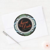 Stijlvol elegantiekant Opslaan datumstickers Ronde Sticker (Envelop)