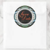 Stijlvol elegantiekant Opslaan datumstickers Ronde Sticker (Tas)