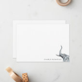 Stijlvol, ellephant, speciaal ontworpen artikelen notitiekaartje (Voorkant / Achterkant in situ)