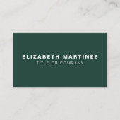 Stijlvol Emerald Green Front en Achterkant Aangepa Visitekaartje (Voorkant)