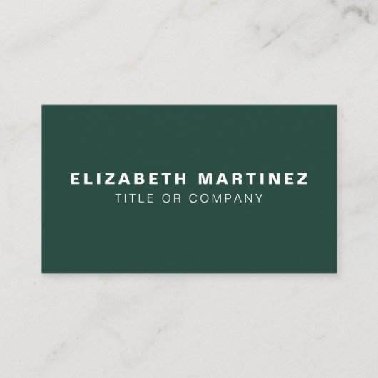 Stijlvol Emerald Green Front en Achterkant Aangepa Visitekaartje (Voorkant)