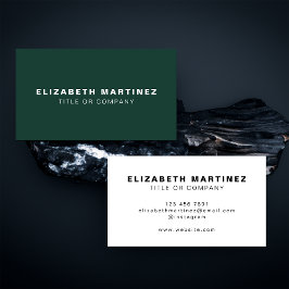 Stijlvol Emerald Green Front en Achterkant Aangepa Visitekaartje