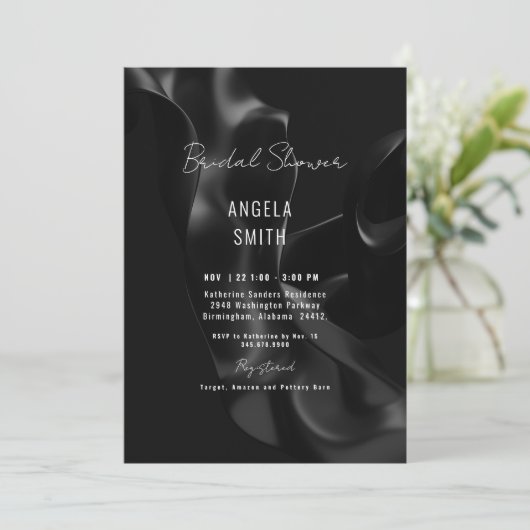 Stijlvol en eenvoudig zwart Vrijgezellenfeest Kaart (Staand voorkant)